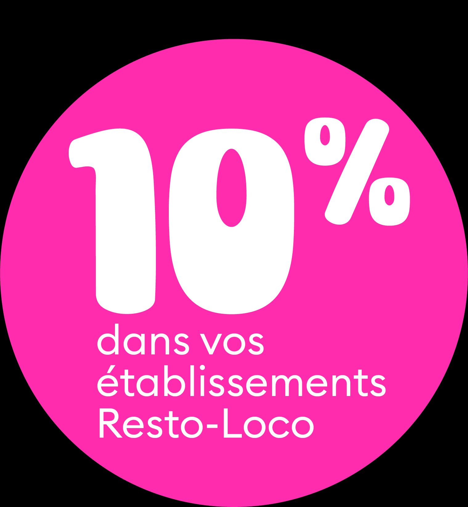10% de remise grâce à Resto Loco